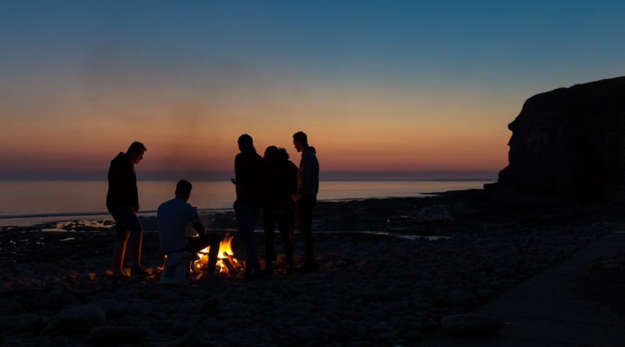 Group at campfire